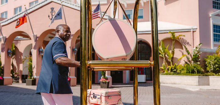 Staff at Hamilton Princess helping with luggage