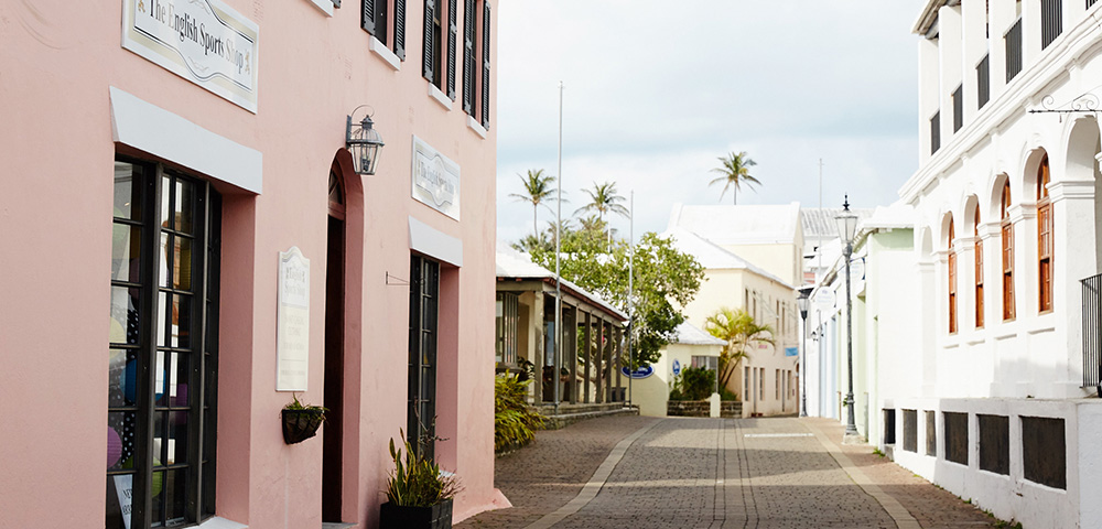 Bermuda island streets and buildings
