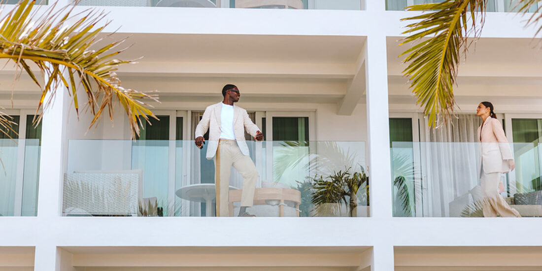Exterior shot of the balcony of a suite at the Hamilton Princess, Bermuda