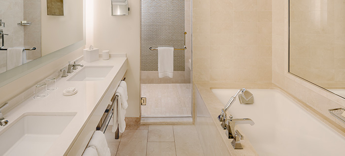 Bathroom in the Penthouse Suite at the Hamilton Princess Bermuda