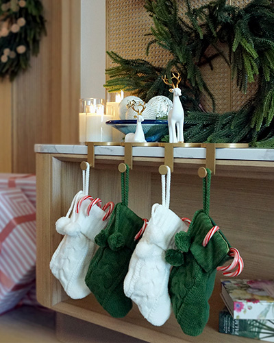 Hamilton Princess Christmas Offers - Christmas stockings hanging up in the Festive Suite
