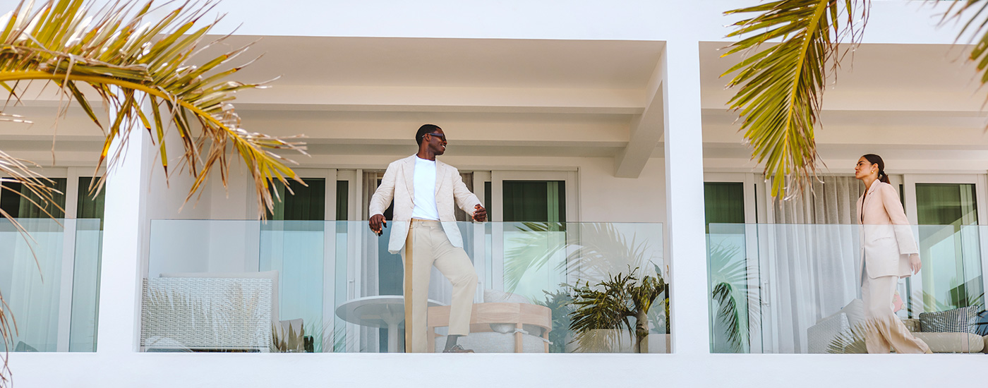 Exterior shot of the balcony of a suite at the Hamilton Princess, Bermuda