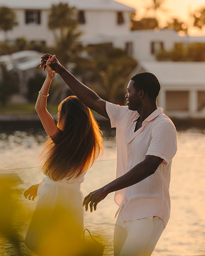 Dancing at sunset at the hamilton princess bermuda