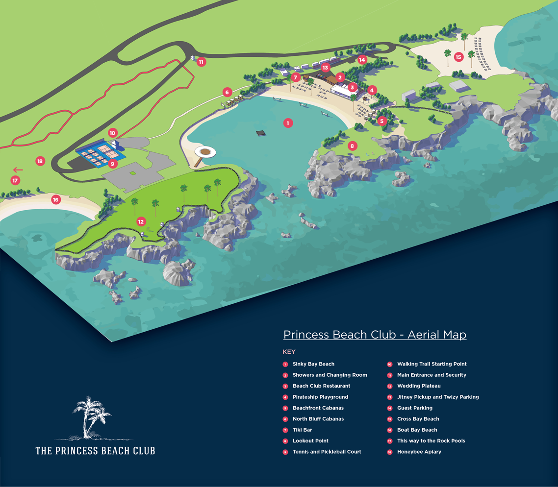Princess Beach Club Map at the Hamilton Princess