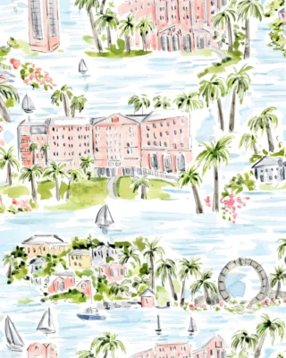 From island muse to masterpiece in motion. 🌴⛵🎨 American artist @RileySheehey recently spent two weeks as an artist in residence at The Pink Palace, soaking in every shade of beautiful Bermuda. Watch this space to see the special way we’re bringing her artwork to life tomorrow. #HamiltonPrincess